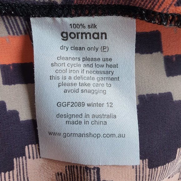 Gorman Geo Abstract Puff Sleeve Silk Dress - Picture 9 of 9